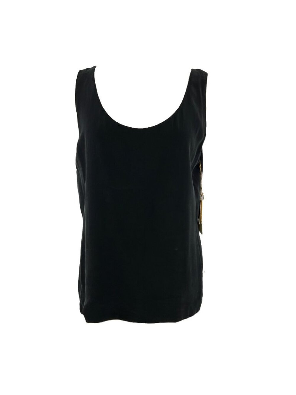 Dana Buchman Size 14 Black and Tan 100% Silk Reversible Scoop Neck Tank Blouse